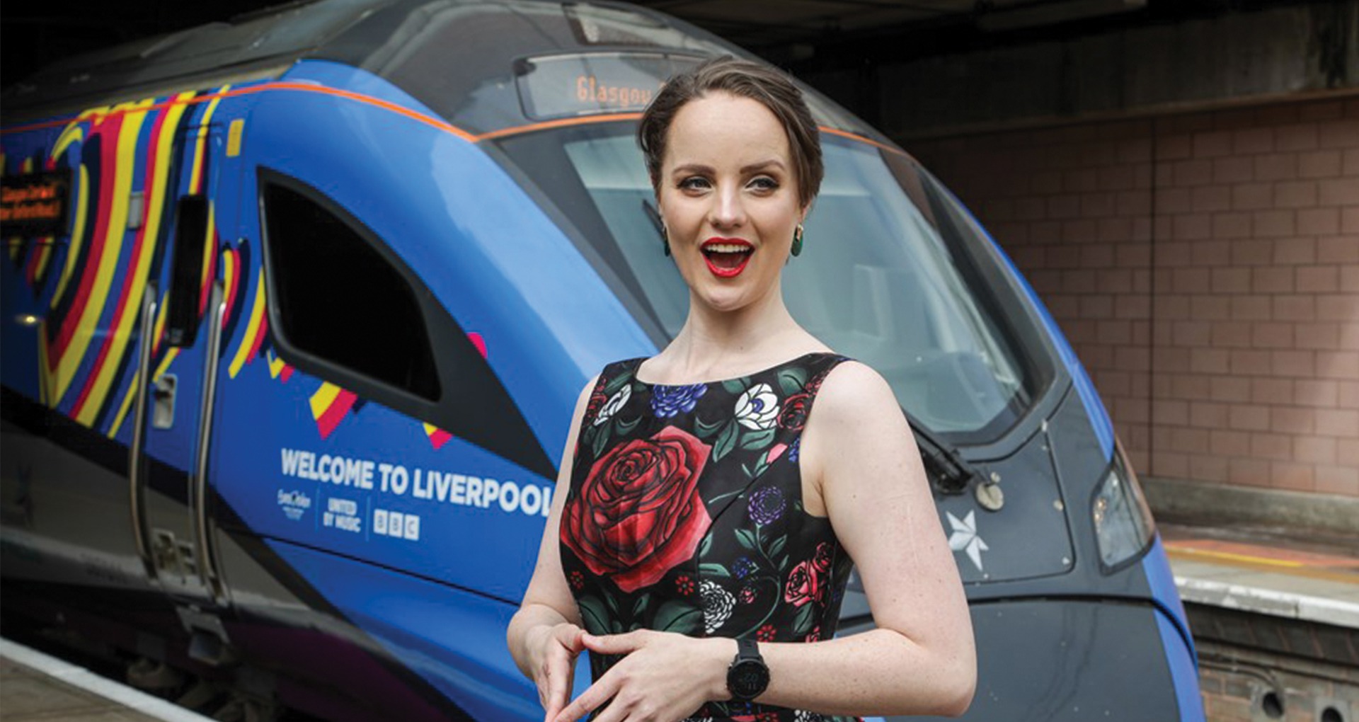 That’s a Wrap! TransPennine Express unveils Eurovision train that’s serenaded on its first journey by singing soprano